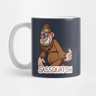 Sassquatch - Badass With An Attitude To Match  - White - Cartoon Mug